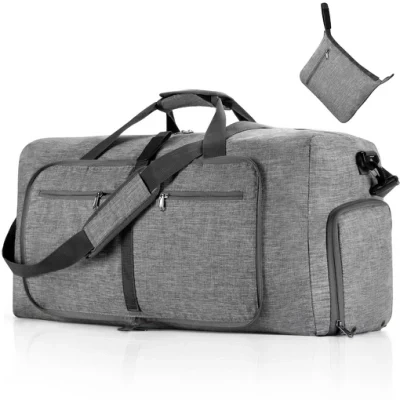 Borsa da viaggio sportiva portatile pieghevole impermeabile da 65 litri Borsa da viaggio per fitness di grande capacità in nylon per weekend all'aperto